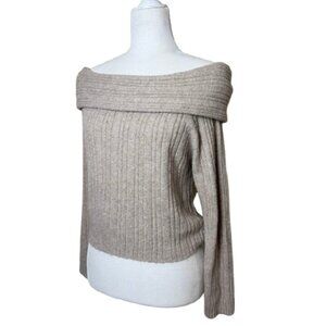 WILD FABLE Super Soft Off Shoulder Sweater Cable Tan color Size Small